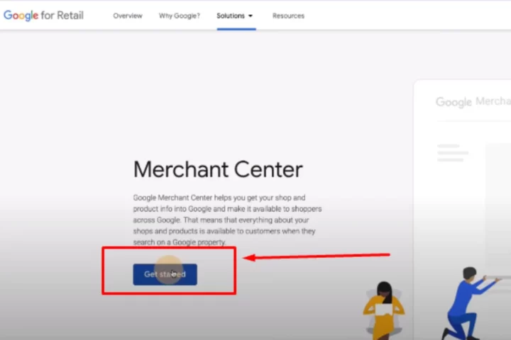 Google Merchant center website page