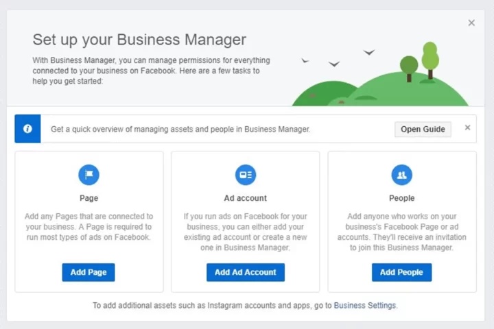 Facebook page adding Facebook Business Manager page 